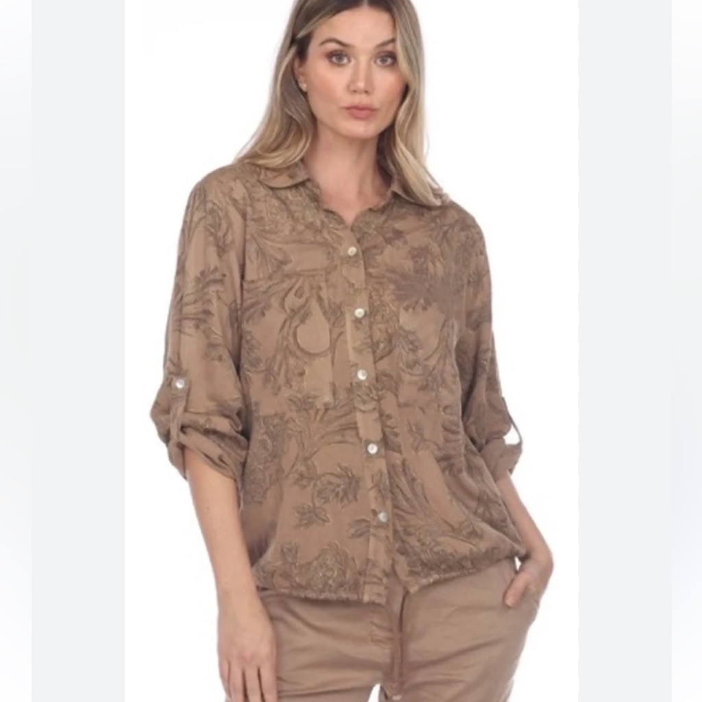 Flora Ashey Blouse Button Up Tie
